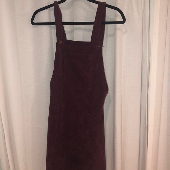 MAROON OVERALL DRESS - Picture 1 of 3